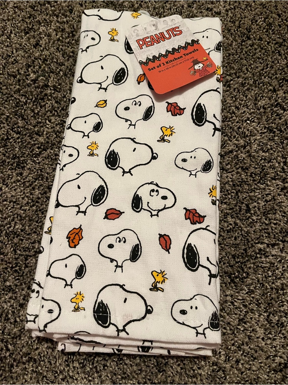 Peanuts set of 2 fall hand towels